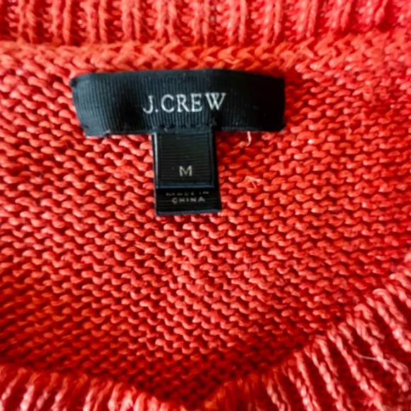 Orange Sweater Relaxed Fit Medium lightweight by JCrew Linen beach - Picture 6 of 9